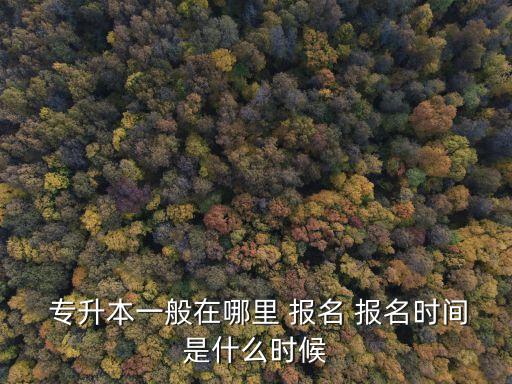  專升本一般在哪里 報(bào)名 報(bào)名時(shí)間是什么時(shí)候