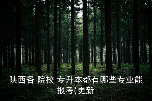 陜西各 院校 專升本都有哪些專業(yè)能報(bào)考(更新
