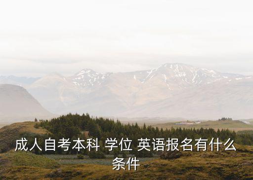 成人自考本科 學(xué)位 英語報名有什么條件