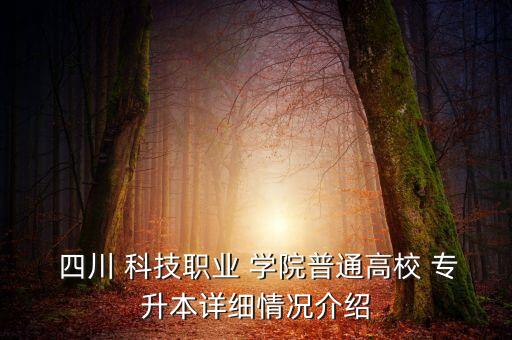 四川科技學院專升本