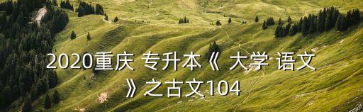 2020重慶 專升本《 大學(xué) 語(yǔ)文》之古文104