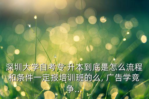 深圳大學(xué)自考專 升本到底是怎么流程和條件一定報培訓(xùn)班的么, 廣告學(xué)競爭...