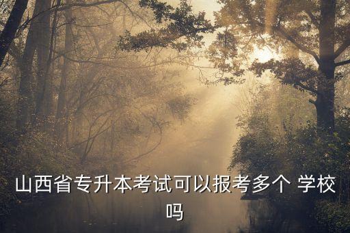 山西省專升本考試可以報考多個 學校嗎