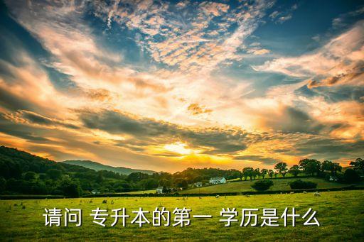 請(qǐng)問(wèn) 專升本的第一 學(xué)歷是什么