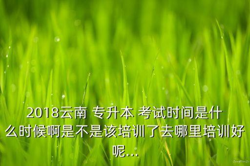 2018云南 專升本 考試時間是什么時候啊是不是該培訓了去哪里培訓好呢...