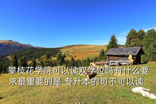  攀枝花學(xué)院可以讀雙學(xué)位嗎有什么要求最重要的是 專(zhuān)升本的可不可以讀...