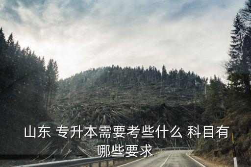  山東 專升本需要考些什么 科目有哪些要求