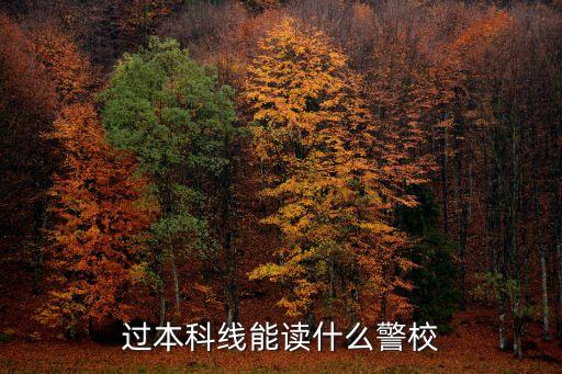 過本科線能讀什么警校