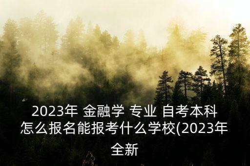 2023年 金融學 專業(yè) 自考本科怎么報名能報考什么學校(2023年全新