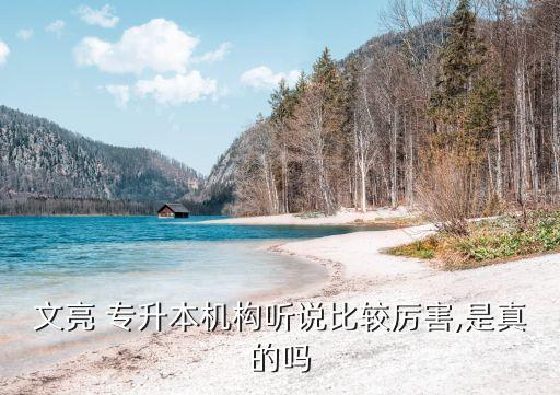 文亮 專升本機(jī)構(gòu)聽說比較厲害,是真的嗎
