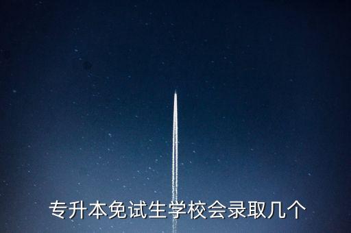  專升本免試生學(xué)校會(huì)錄取幾個(gè)