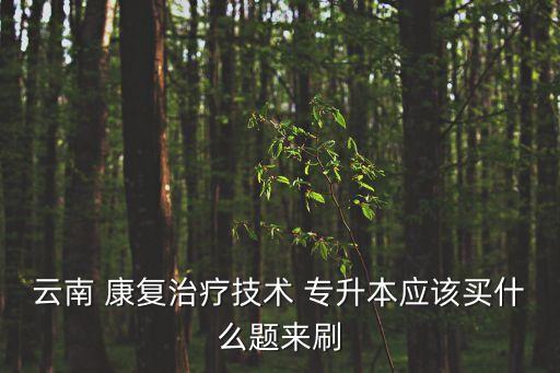 云南 康復(fù)治療技術(shù) 專(zhuān)升本應(yīng)該買(mǎi)什么題來(lái)刷