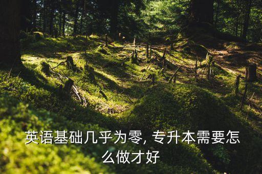  英語基礎(chǔ)幾乎為零, 專升本需要怎么做才好