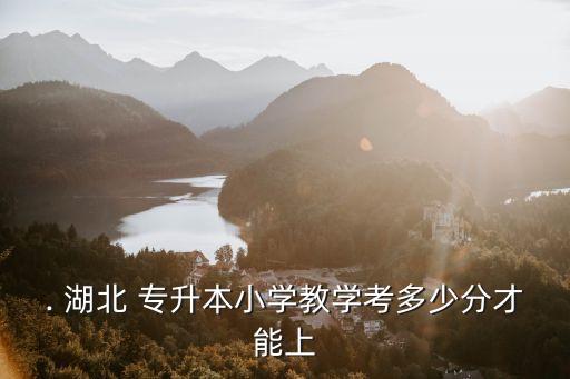 . 湖北 專(zhuān)升本小學(xué)教學(xué)考多少分才能上