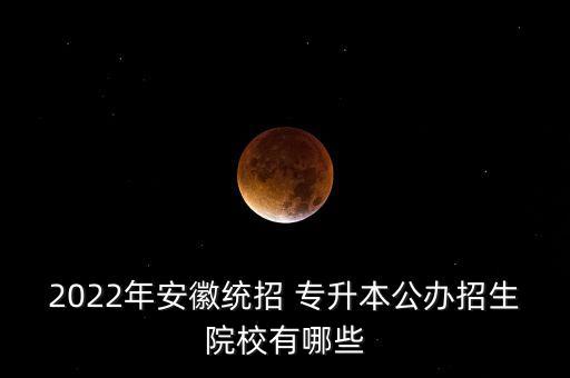 2022年安徽統(tǒng)招 專(zhuān)升本公辦招生院校有哪些
