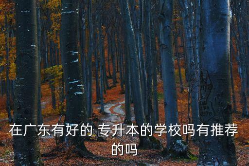 在廣東有好的 專(zhuān)升本的學(xué)校嗎有推薦的嗎