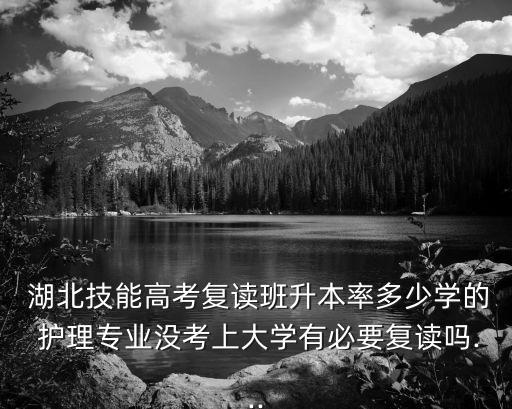  湖北技能高考復(fù)讀班升本率多少學的 護理專業(yè)沒考上大學有必要復(fù)讀嗎...