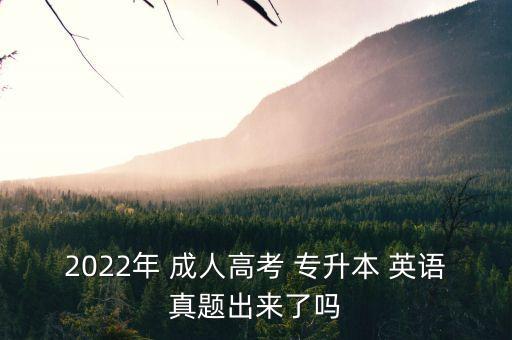2022年 成人高考 專升本 英語(yǔ)真題出來了嗎