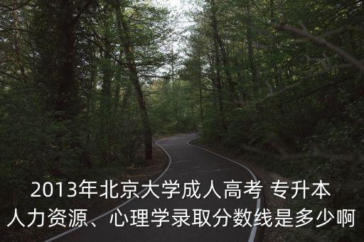 2013年北京大學(xué)成人高考 專升本人力資源、心理學(xué)錄取分?jǐn)?shù)線是多少啊