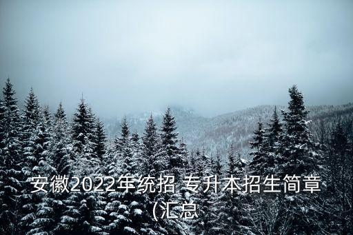 安徽2022年統(tǒng)招 專升本招生簡(jiǎn)章(匯總