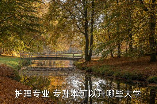 護(hù)理專(zhuān)業(yè) 專(zhuān)升本可以升哪些大學(xué)