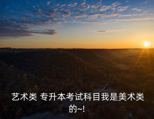  藝術(shù)類 專升本考試科目我是美術(shù)類的~!