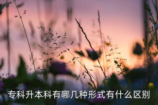 專科升本科有哪幾種形式有什么區(qū)別