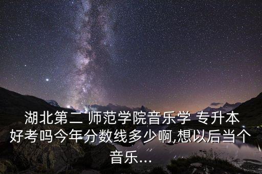  湖北第二 師范學(xué)院音樂學(xué) 專升本好考嗎今年分?jǐn)?shù)線多少啊,想以后當(dāng)個(gè)音樂...
