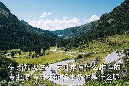在 新加坡進(jìn)行 專升本有什么推薦的專業(yè)嗎 專升本的留學(xué)條件是什么呢