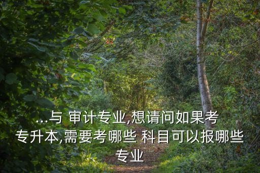 ...與 審計(jì)專業(yè),想請(qǐng)問如果考 專升本,需要考哪些 科目可以報(bào)哪些專業(yè)