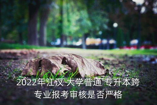 2022年江漢 大學(xué)普通 專升本跨專業(yè)報(bào)考審核是否嚴(yán)格