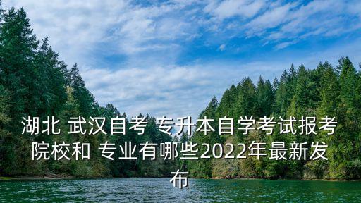 湖北 武漢自考 專升本自學考試報考院校和 專業(yè)有哪些2022年最新發(fā)布