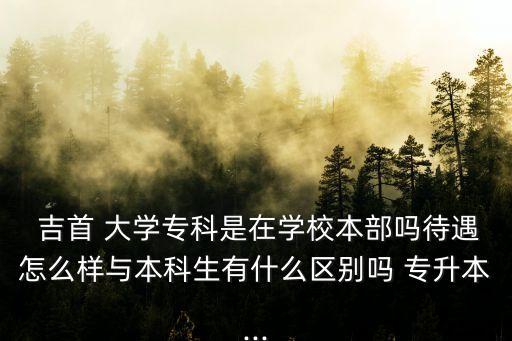  吉首 大學(xué)?？剖窃趯W(xué)校本部嗎待遇怎么樣與本科生有什么區(qū)別嗎 專升本...