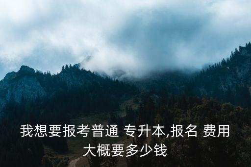我想要報(bào)考普通 專升本,報(bào)名 費(fèi)用大概要多少錢
