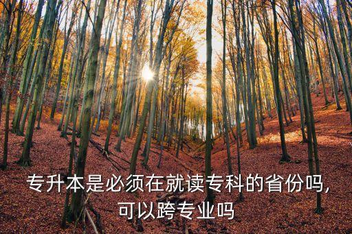  專升本是必須在就讀專科的省份嗎,可以跨專業(yè)嗎