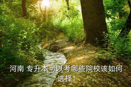  河南 專(zhuān)升本可以考哪些院校該如何選擇