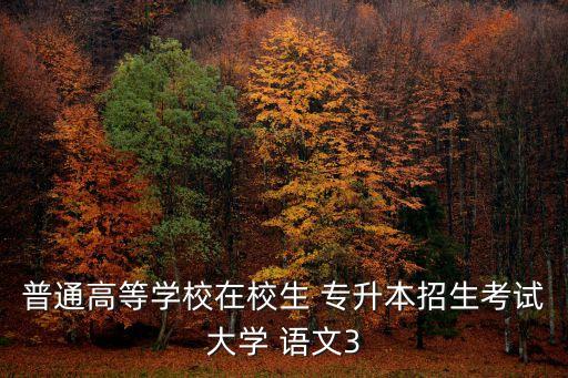 普通高等學(xué)校在校生 專升本招生考試大學(xué) 語(yǔ)文3