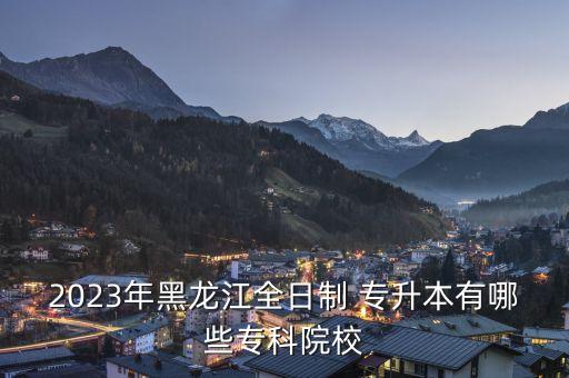 2023年黑龍江全日制 專升本有哪些專科院校