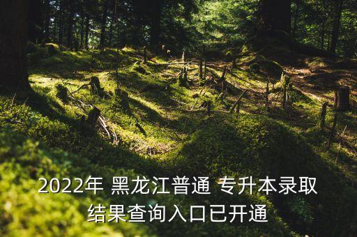 2022年 黑龍江普通 專升本錄取結(jié)果查詢?nèi)肟谝验_(kāi)通