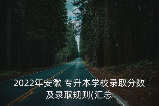 2022年安徽 專(zhuān)升本學(xué)校錄取分?jǐn)?shù)及錄取規(guī)則(匯總
