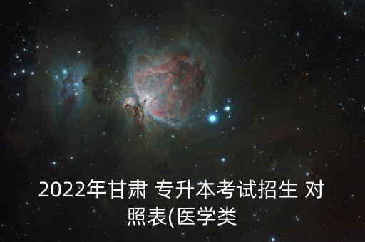 2022年甘肅 專升本考試招生 對照表(醫(yī)學(xué)類
