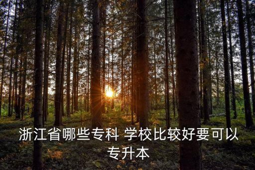  浙江省哪些專科 學校比較好要可以 專升本
