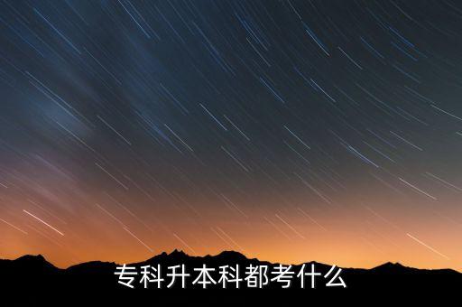專科升本科都考什么