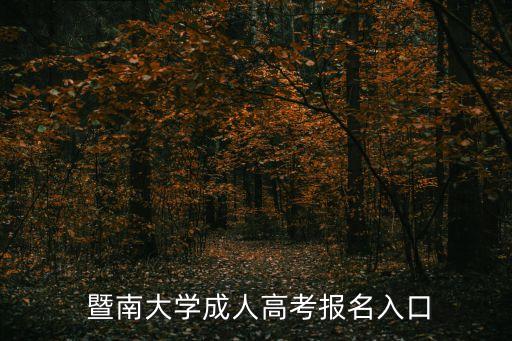  暨南大學(xué)成人高考報(bào)名入口