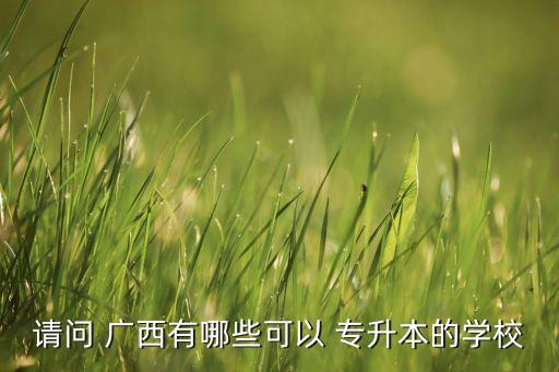 請(qǐng)問(wèn) 廣西有哪些可以 專升本的學(xué)校