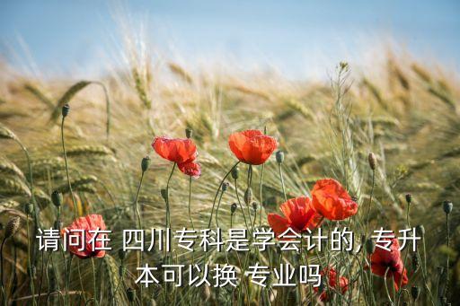 請問在 四川?？剖菍W會計的, 專升本可以換 專業(yè)嗎