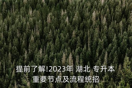 提前了解!2023年 湖北 專升本重要節(jié)點(diǎn)及流程統(tǒng)招
