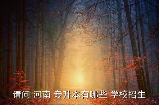請問 河南 專升本有哪些 學校招生