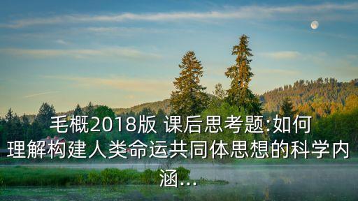  毛概2018版 課后思考題:如何理解構(gòu)建人類命運(yùn)共同體思想的科學(xué)內(nèi)涵...