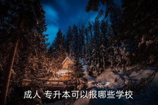 成人 專升本可以報哪些學校